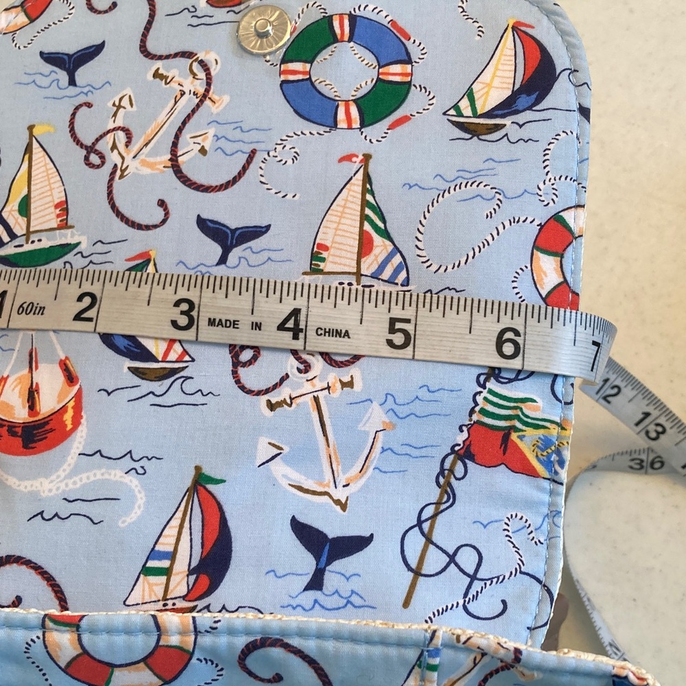 Vera Bradley Cream and Navy Anchor Backpack - Picture 10 of 11